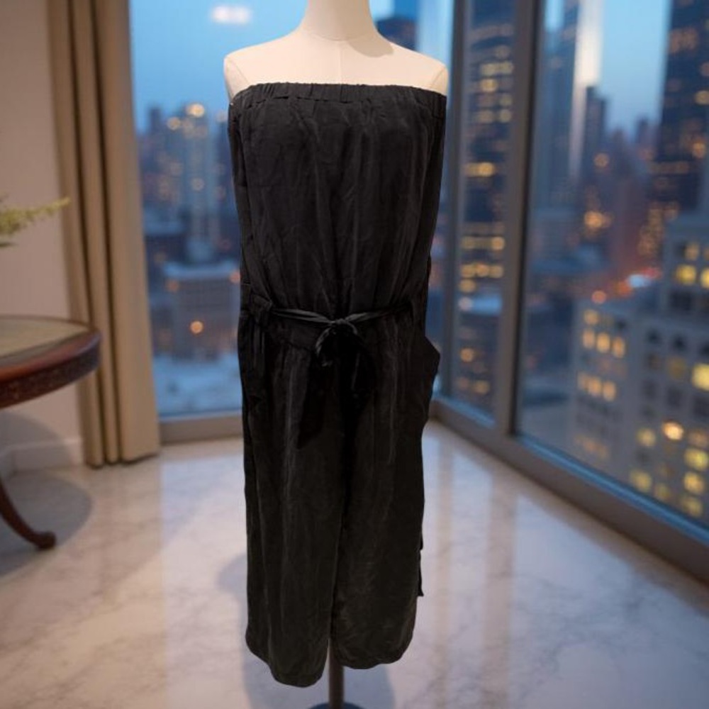 Bebe Black Silk Cargo Style Jumpsuit S